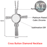 Cross Diamond Necklaces Sublimation Neckles