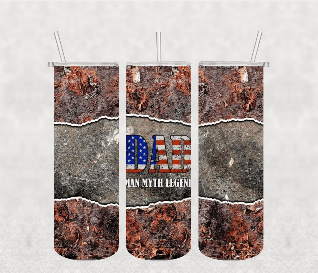 Dad 20oz Tumbler Sublimation Print, Tumbler Wrap Skinny Sublimation Tumbler - KT SUBLIMATION, DTF AND MORE LLC