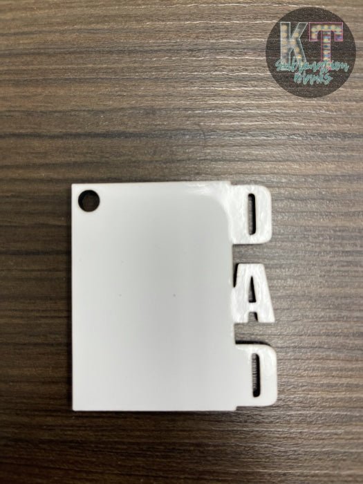 DAD Sublimation Keychain Rectangle Blanks – Customizable Charm Key Ring for DIY Crafts, Father’s Day Party Supplies - KT SUBLIMATION, DTF AND MORE LLC
