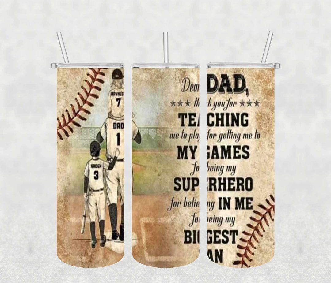 Dear Dad 20oz Tumbler Sublimation Print - KT SUBLIMATION, DTF AND MORE LLC