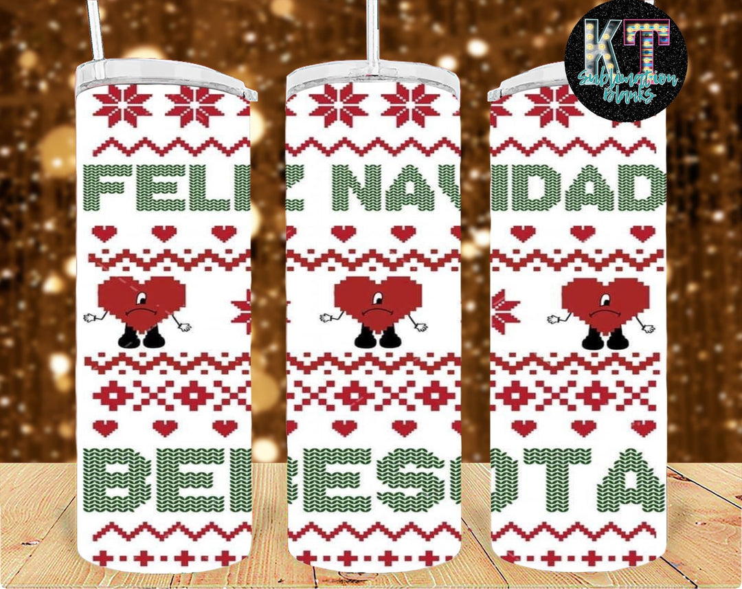 Feliz Navidad Bebesota 20oz Tumbler Sublimation Print - KT SUBLIMATION, DTF AND MORE LLC