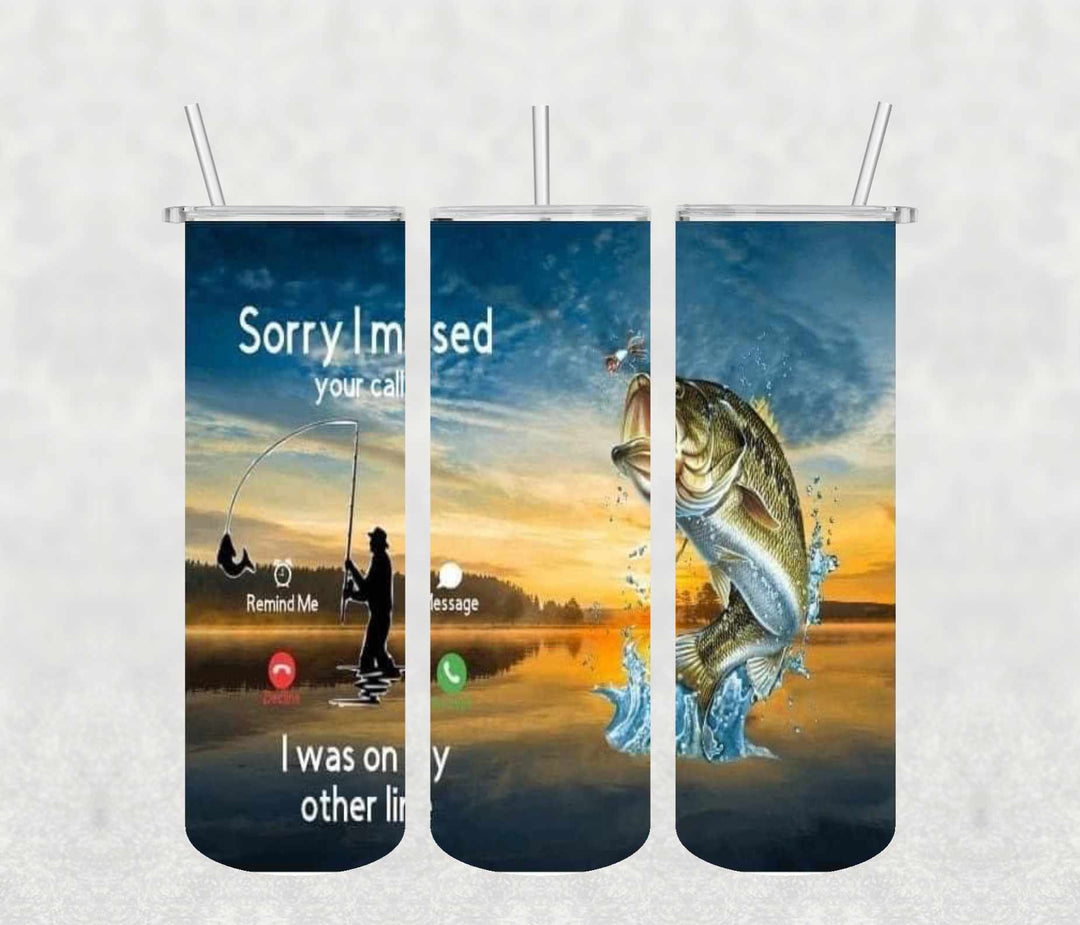 Fishing 20oz Tumbler Sublimation Print - KT SUBLIMATION, DTF AND MORE LLC