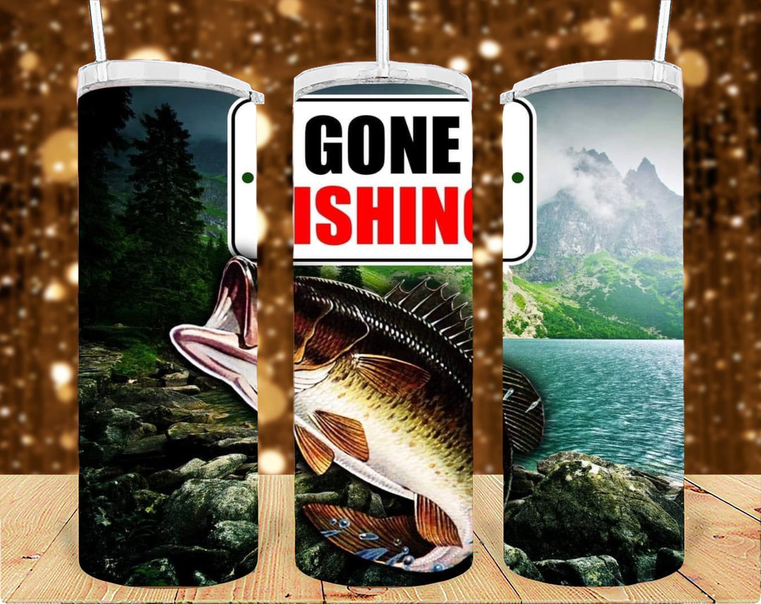 Fishing 20oz Tumbler Sublimation Print - KT SUBLIMATION, DTF AND MORE LLC