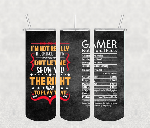 Gamer 20oz Tumbler Sublimation Print - KT SUBLIMATION, DTF AND MORE LLC