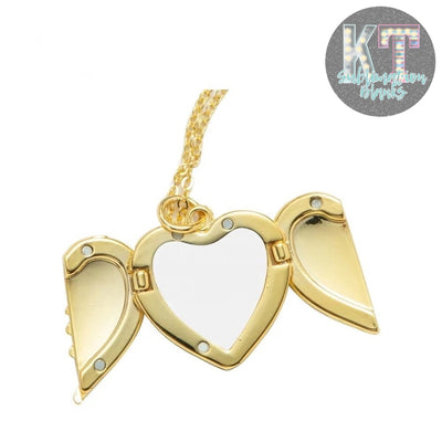 Gold Angel Wing Locket Necklece Neckles