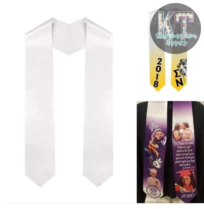 Graduation Stole Adult 60”, Stole for Sublimation - KT SUBLIMATION, DTF AND MORE LLC