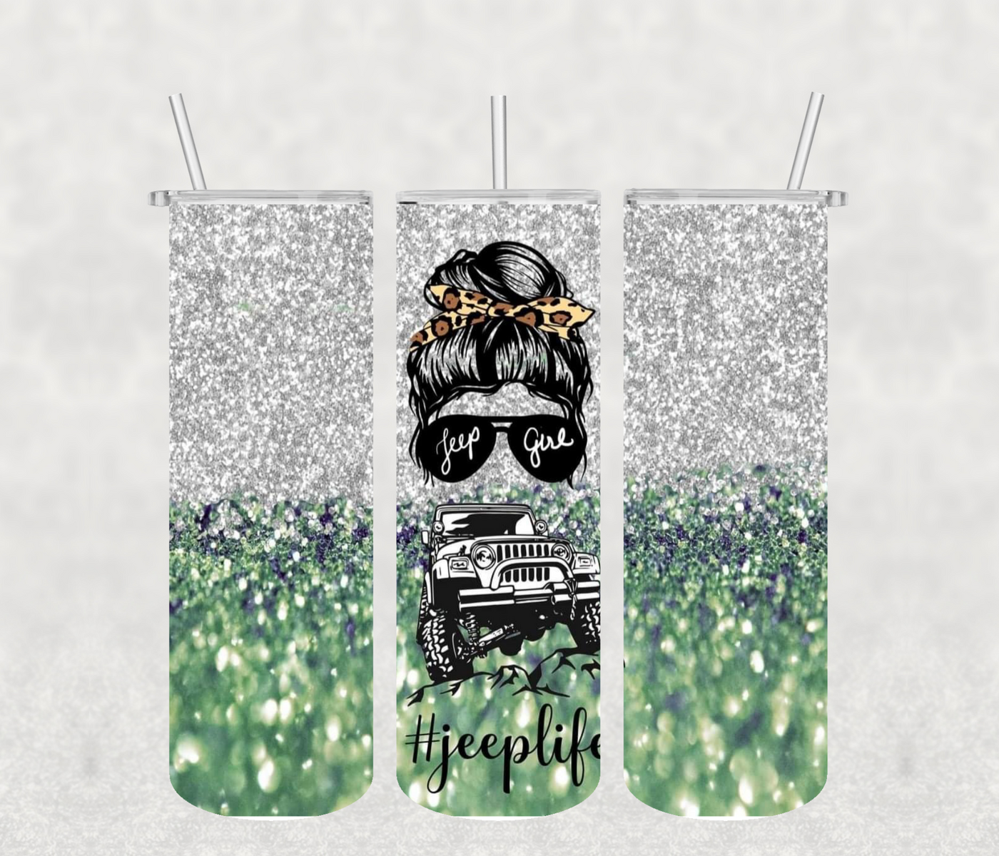 Jeep Green 20oz Tumbler Sublimation Prints