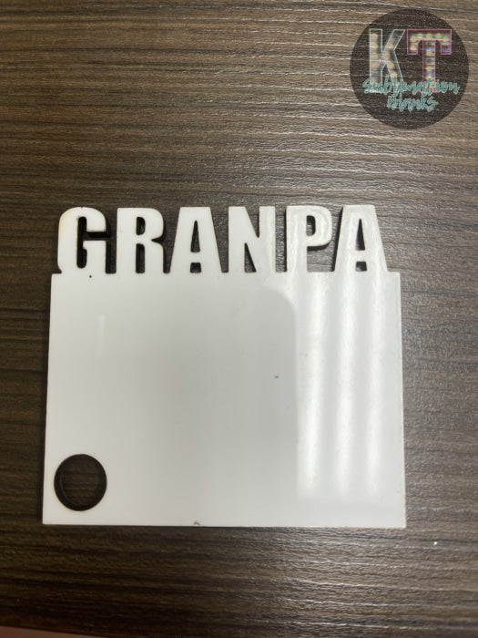 Horizontal Grandpa Sublimation Keychain Mdf