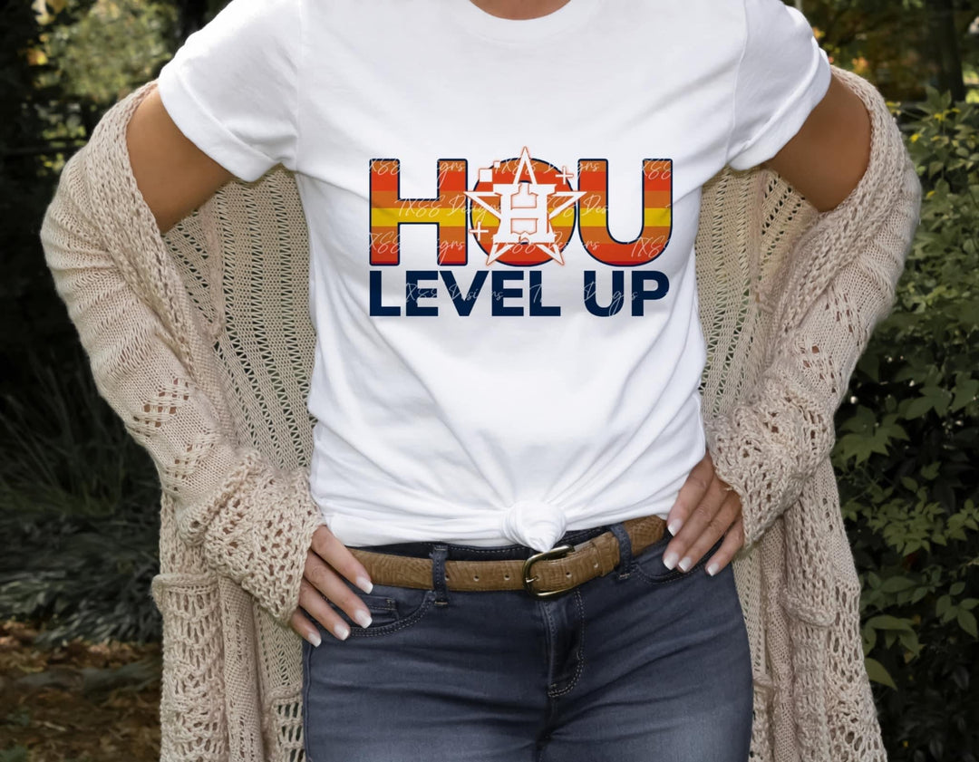 HOU Level Up Astros DTF, ready to press transfer - KT SUBLIMATION, DTF AND MORE LLC
