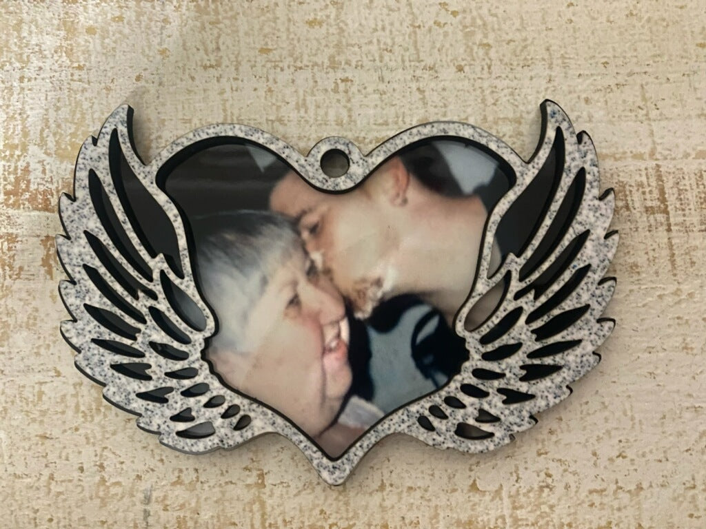 Sublimation Memorial Wing Ornament 2D – Customizable Memorial Ornament for Cherished Memories
