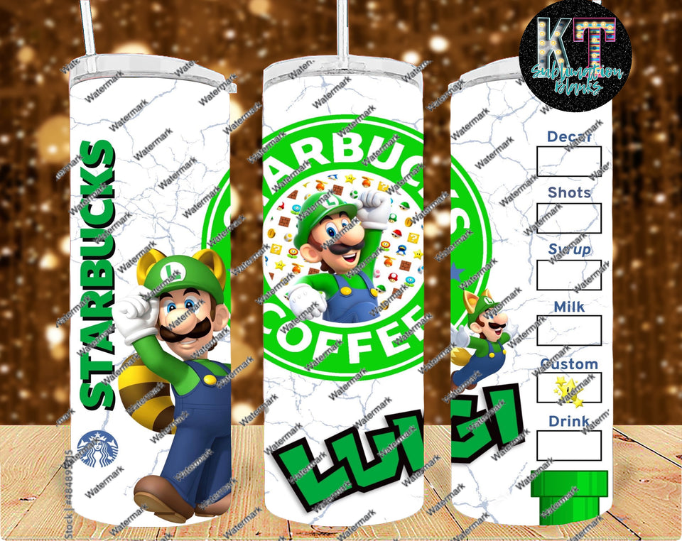 Luigi 20oz Tumbler Sublimation Print