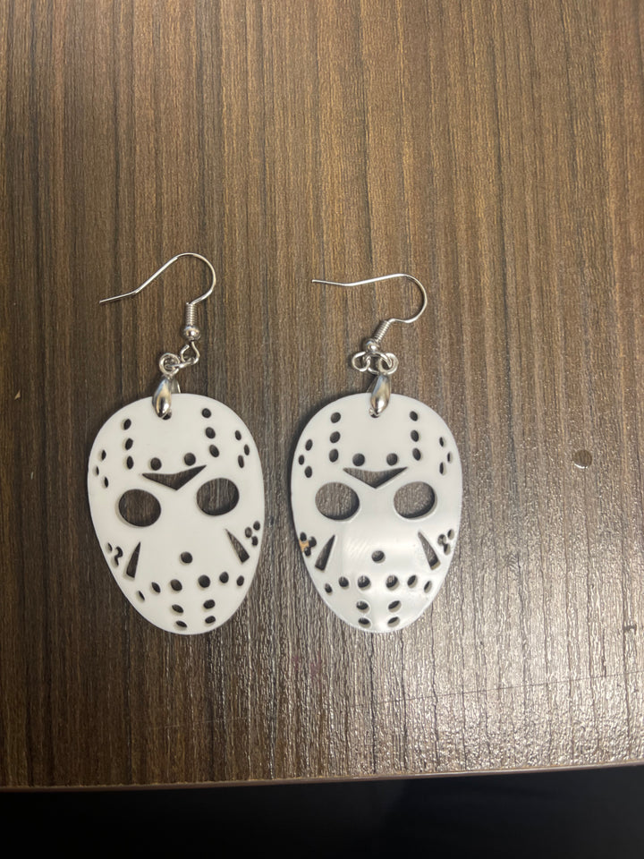 Jason Halloween Earrings – Handmade Acrylic Horror Earrings for Spooky Season