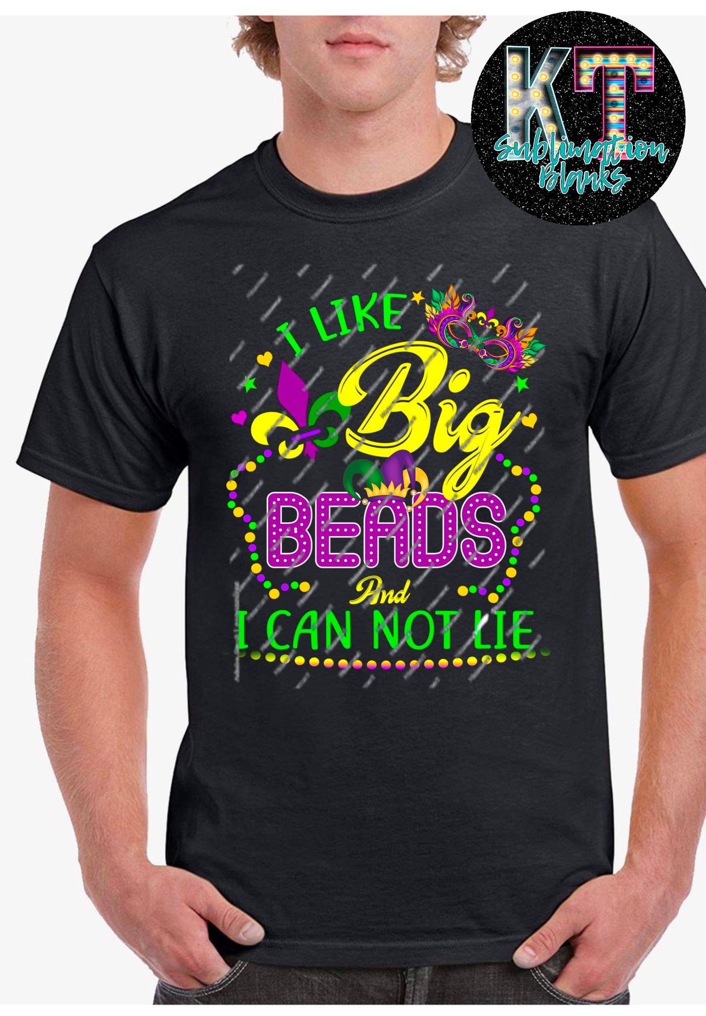 I Like Bug Beads and I can not Lie Mardi Gras  DTF