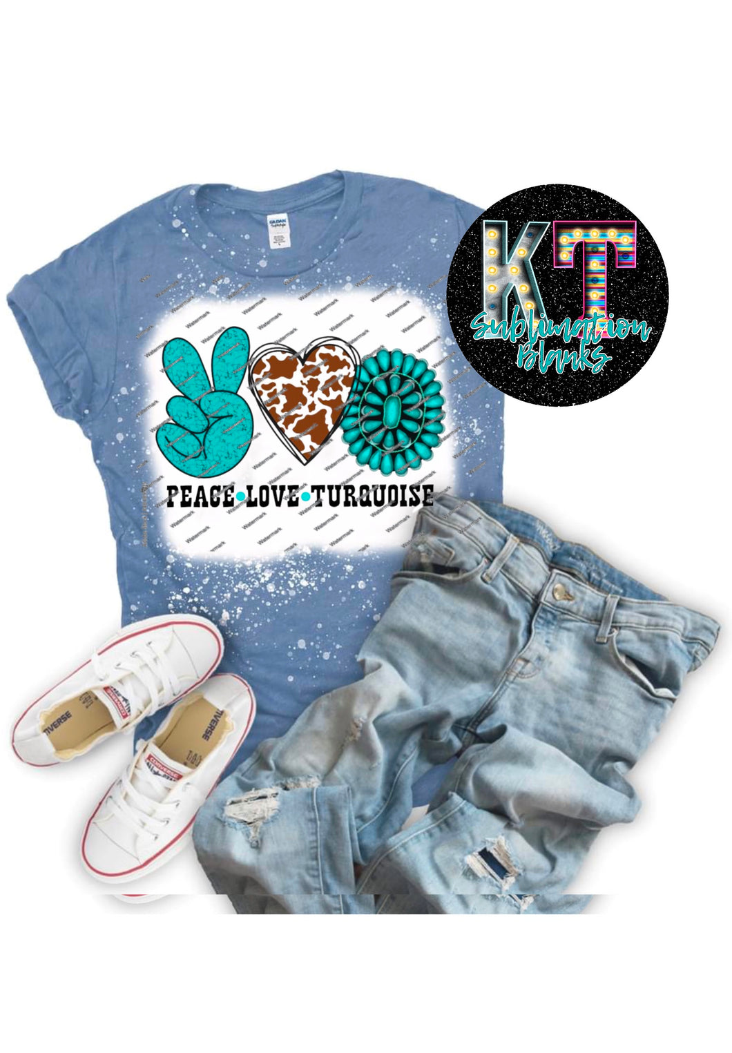 Peace Love Turquoise  DTF