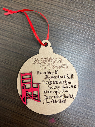 Christmas in Heaven Wood Ornament | Christmas in Heaven Ornament | Laser Cut Ornament | Laser Cut Christmas Ornament | Memorial Ornament