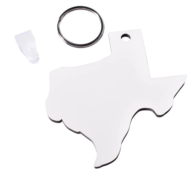 Texas Sublimation Keychain MDF Blank – Customizable Keychains for Texas Lovers