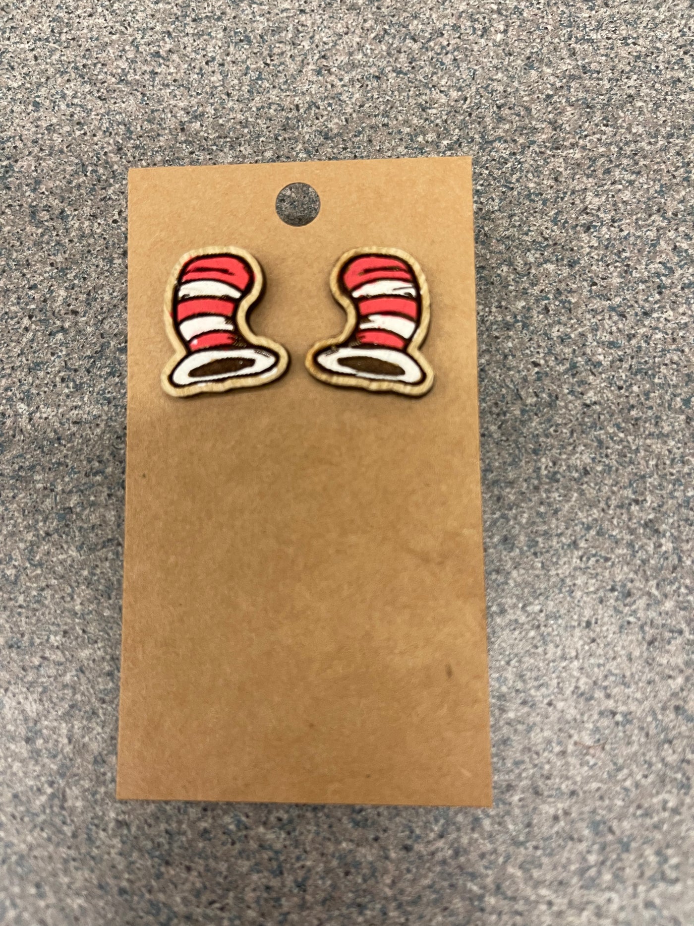 Cat Hat Teacher Stud Earrings – Handmade Whimsical Studs for Educators