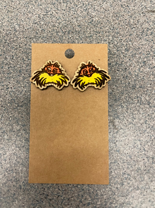 Lorax Stud Earring, Handmade Earrings Perfect