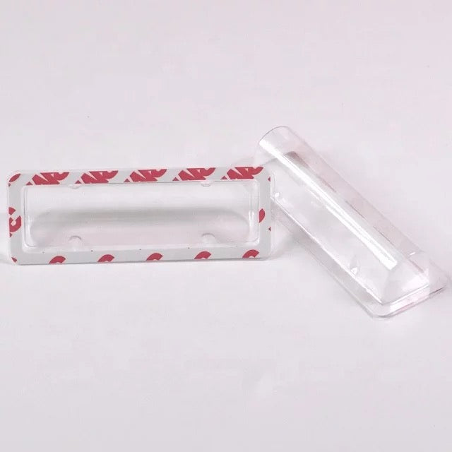 Clear pouch with adhesive back