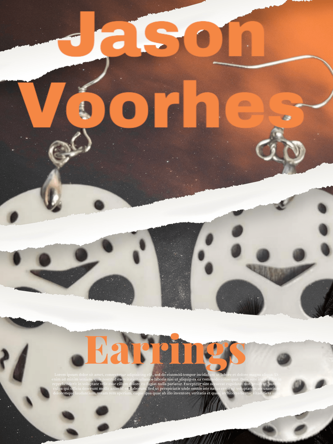 Jason Halloween Earrings acrylic, handmade Earrings for Halloween season - KT SUBLIMATION, DTF AND MORE LLC