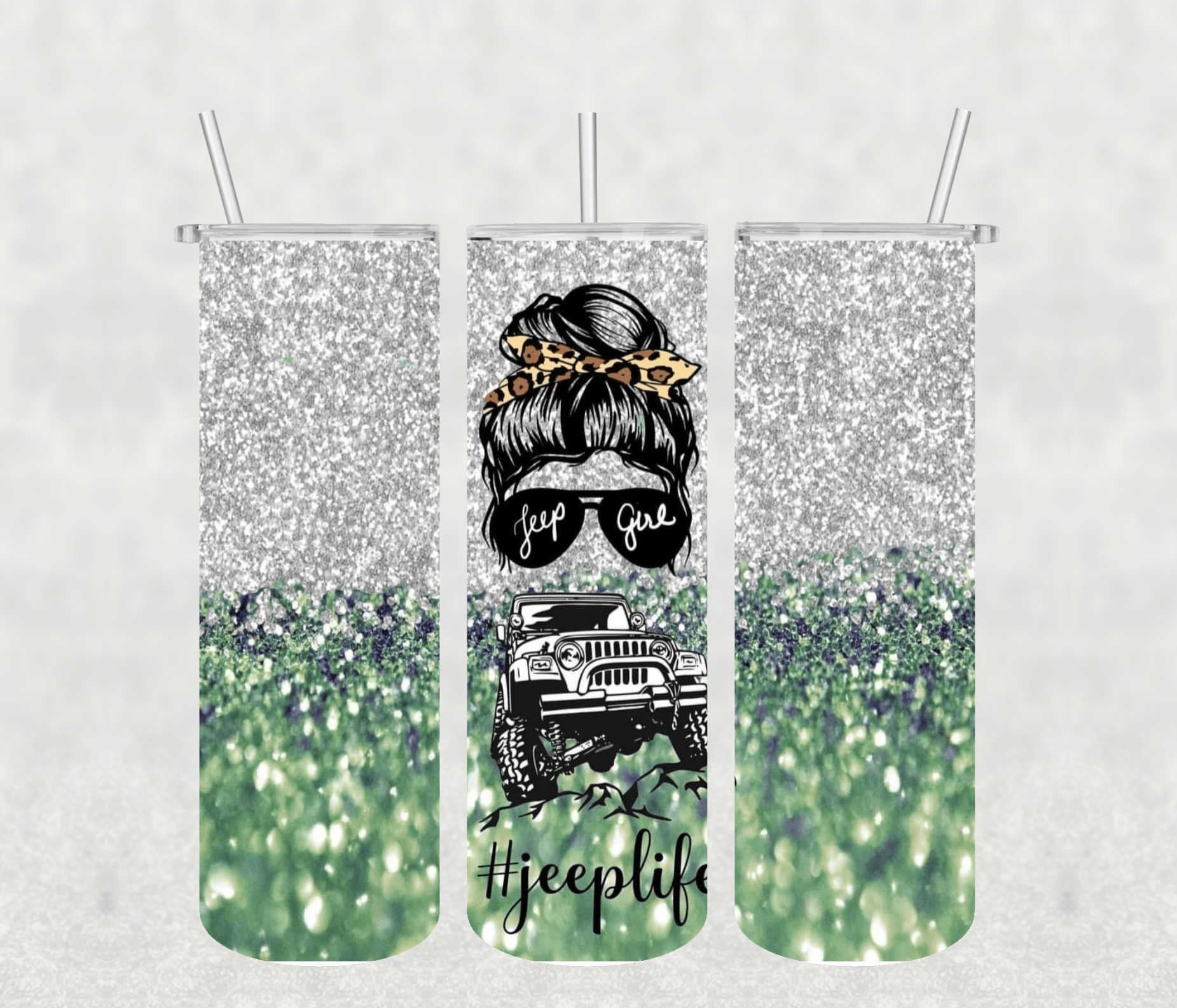Jeep Green 20oz Tumbler Sublimation Print