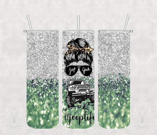 Jeep Green 20oz Tumbler Sublimation Print - KT SUBLIMATION, DTF AND MORE LLC