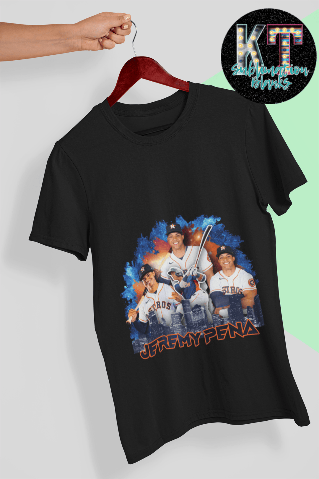 Jeremy Pena Stros DTF, Baseball player ready to press - KT SUBLIMATION, DTF AND MORE LLC
