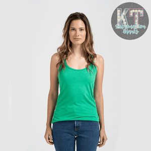 Ladies Slim Fit Poly-Rich Racerback Tank S / Heather Kelly T-Shirt
