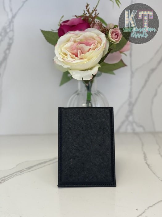 Leather Pocket Mirror – Small Compact Makeup Mirror with 1X/3X Magnification, PU Leather Cover - KT SUBLIMATION, DTF AND MORE LLC