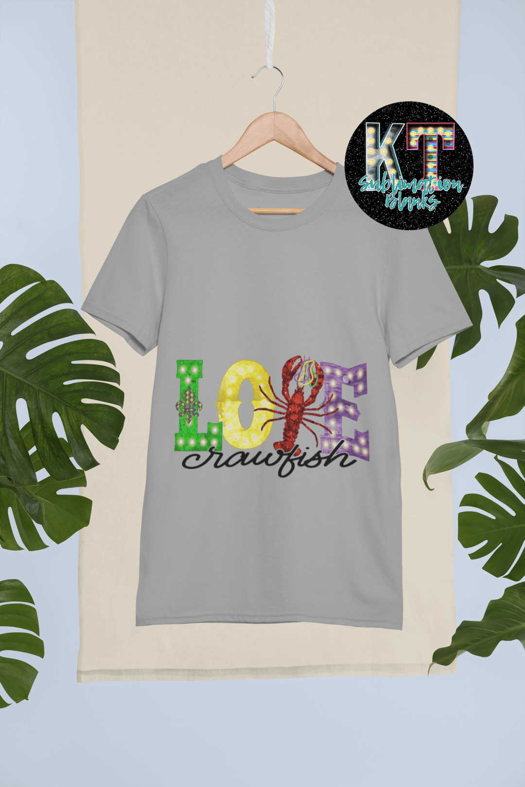 LOVE Crawfish Direct to Film Transfer, Ready to Press, - KT SUBLIMATION, DTF AND MORE LLC