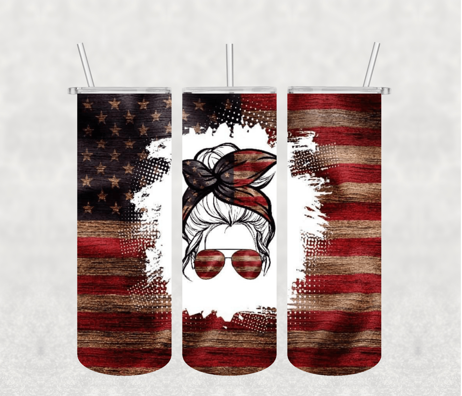 Mama American Flag 20oz Tumbler Sublimation Print