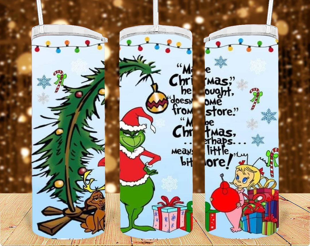Maybe Christmas 20oz Tumbler Sublimation Print - KT SUBLIMATION, DTF AND MORE LLC