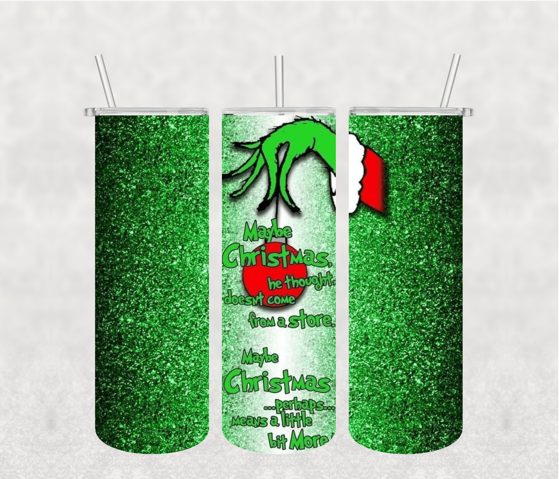 Maybe Christmas Grinch 20oz Tumbler Sublimation Print - KT SUBLIMATION, DTF AND MORE LLC