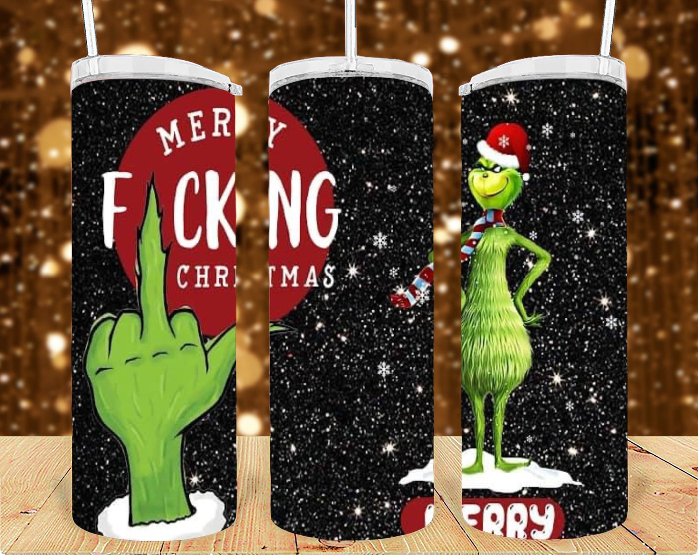 Merry F.. Christmas 20oz Tumbler Sublimation Print - KT SUBLIMATION, DTF AND MORE LLC