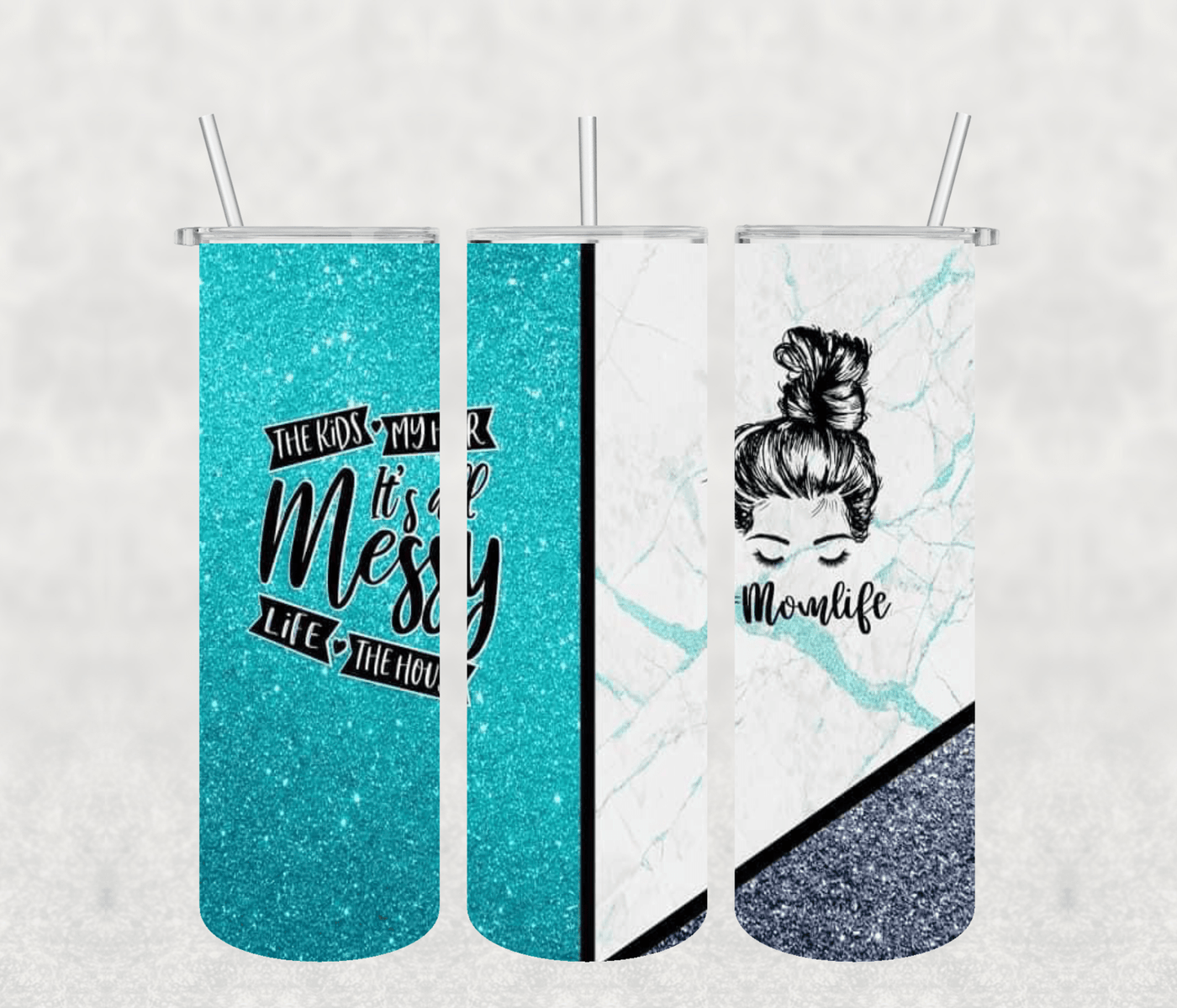 Messy Bun 20oz Tumbler Sublimation Print - KT SUBLIMATION, DTF AND MORE LLC