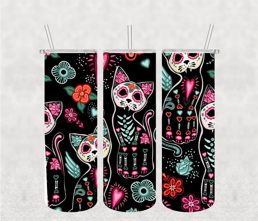 Mexican Cat 20oz Tumbler Sublimation Print - KT SUBLIMATION, DTF AND MORE LLC