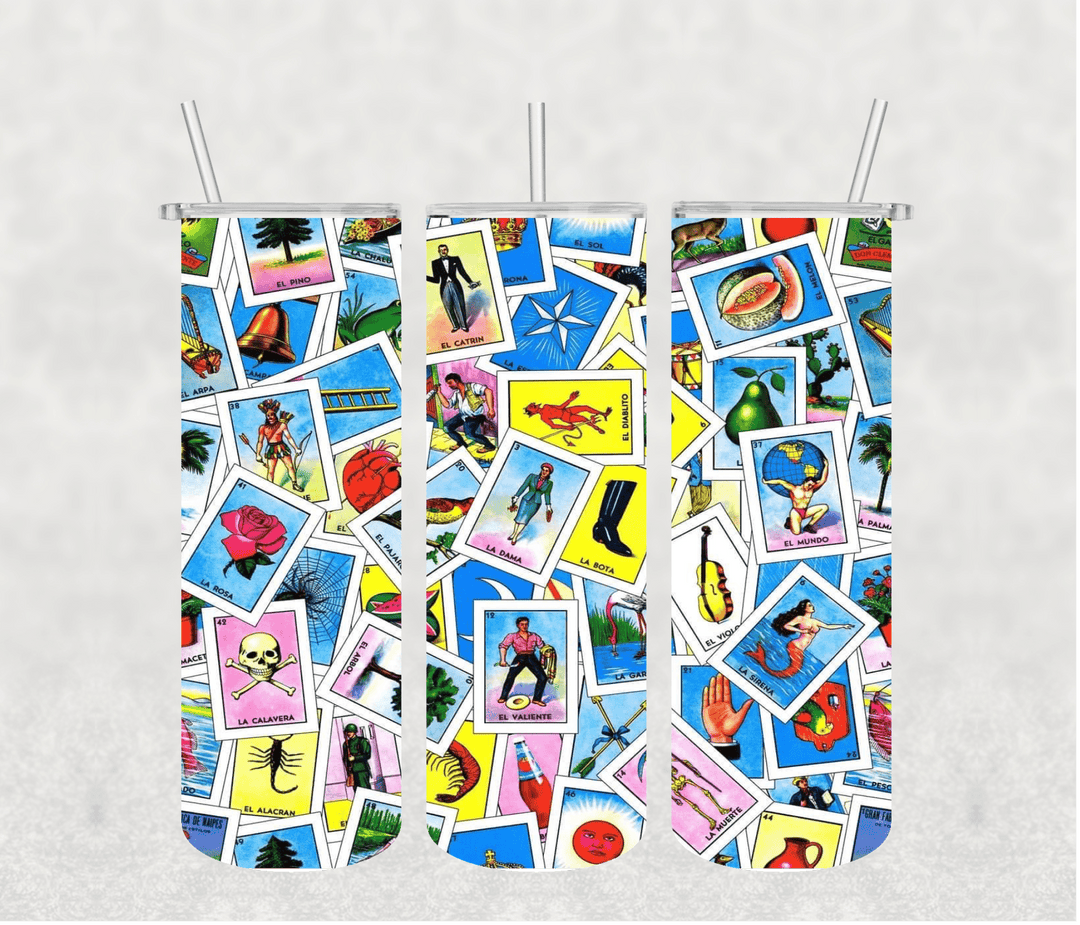 Mexican Loteria 20oz Tumbler Sublimation Print - KT SUBLIMATION, DTF AND MORE LLC