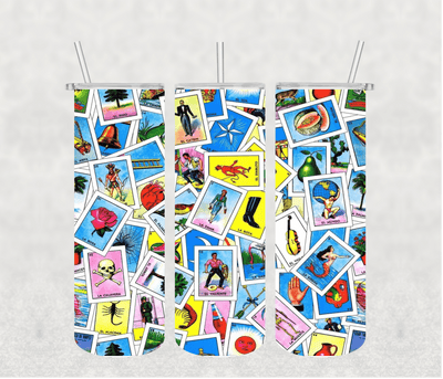 Mexican Loteria 20oz Tumbler Sublimation Print - KT SUBLIMATION, DTF AND MORE LLC