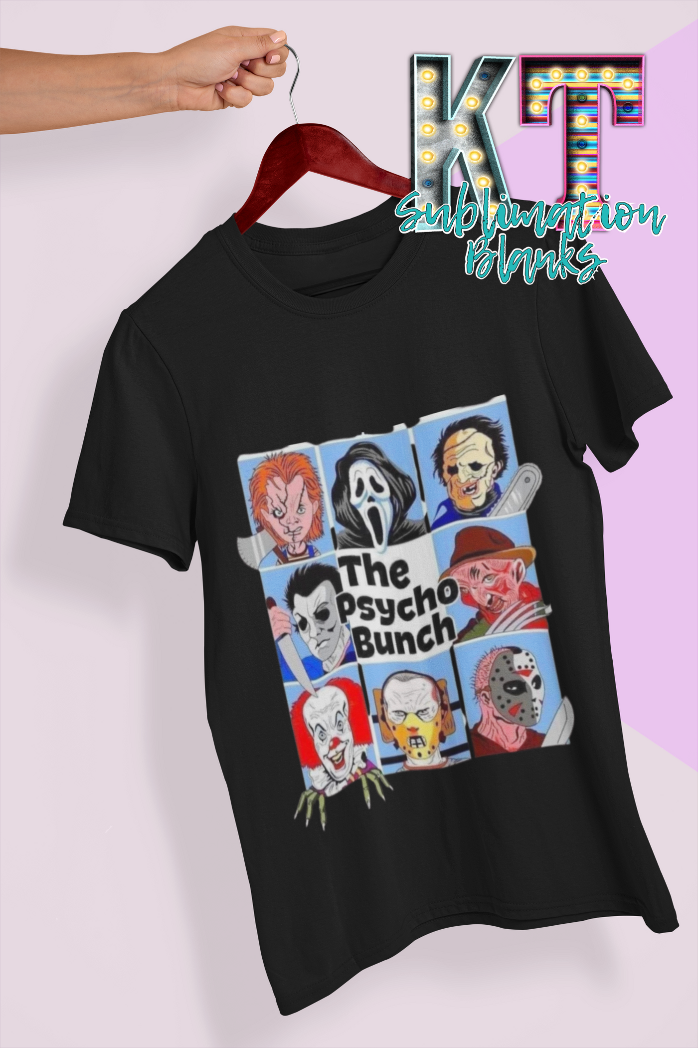 The psycho bunch horror DTF transfer hot peel matte film Ready to press
