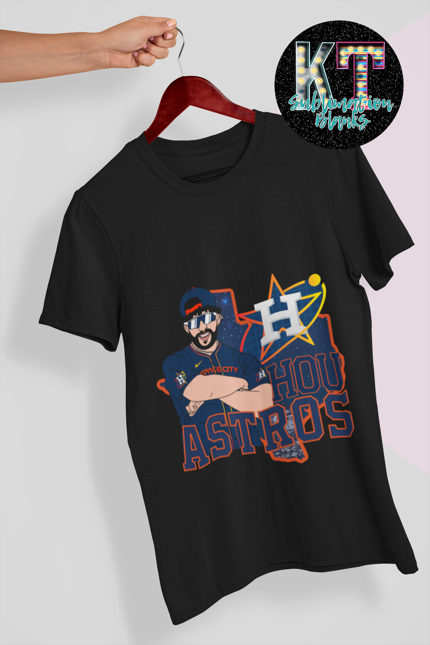 Astros x Bad Bunny DTF Ready-to-Press Transfer: Celebrate the Vibes with Style!