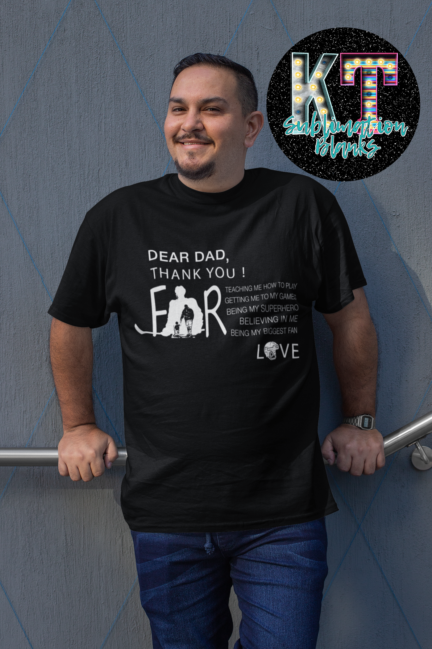 Dear Dad Thanks you DTF, ready to press Father day transfer