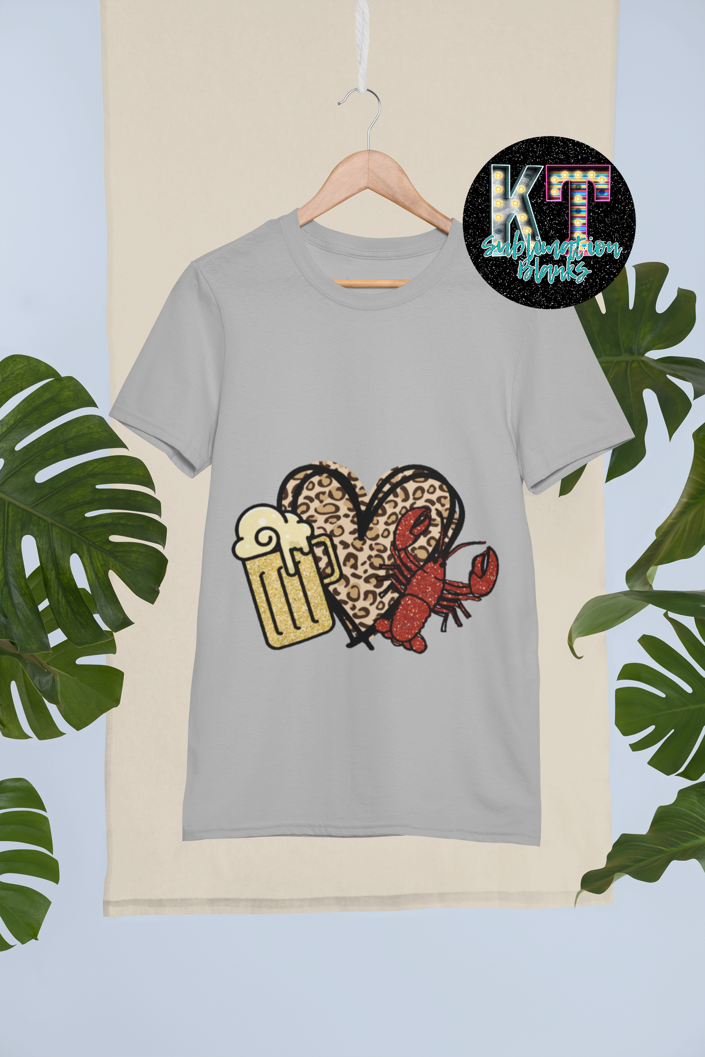 Crawfish Heart and Beer DTF,  Ready to Press, DTF Transfer Print
