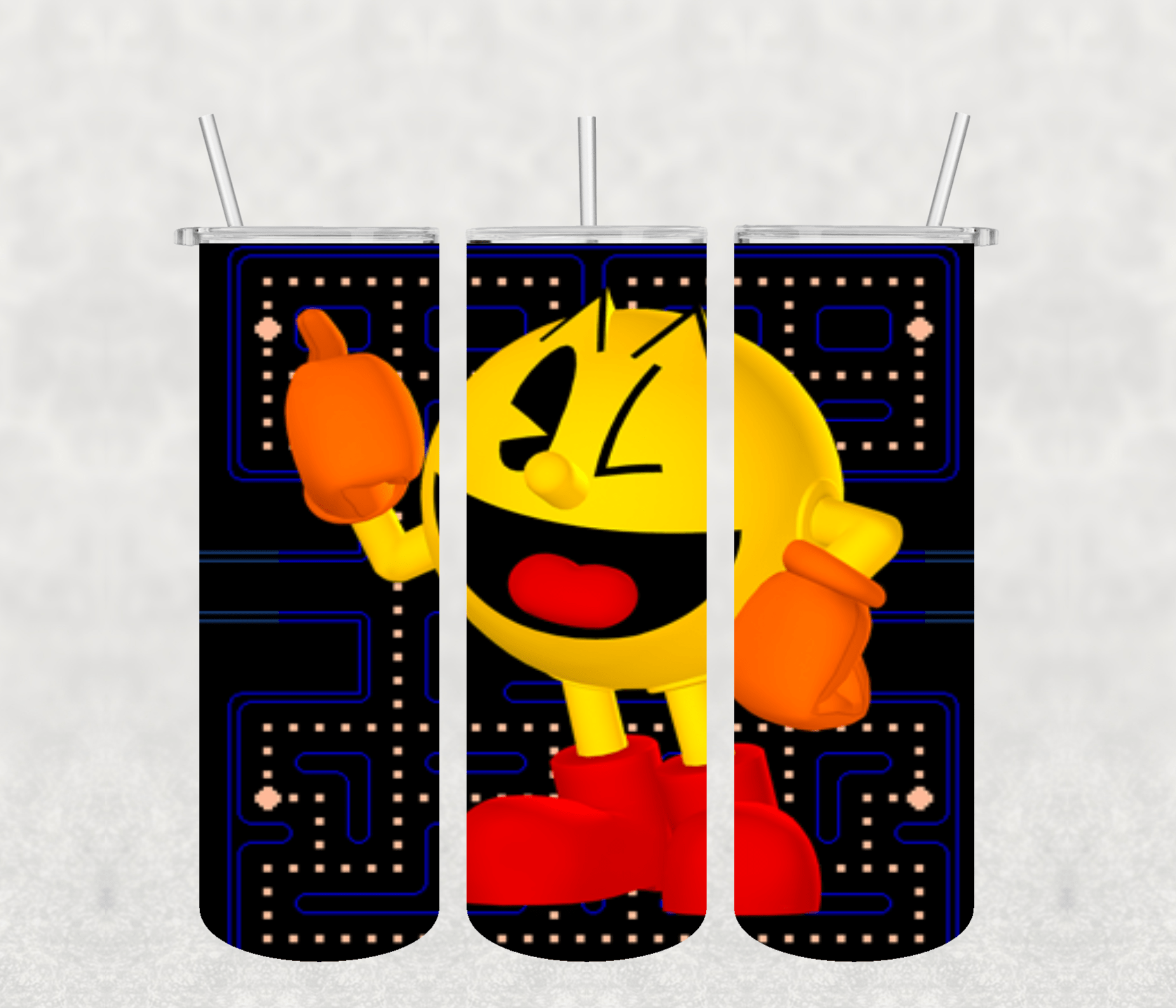Pac Man 20oz Tumbler Sublimation Print - KT SUBLIMATION, DTF AND MORE LLC