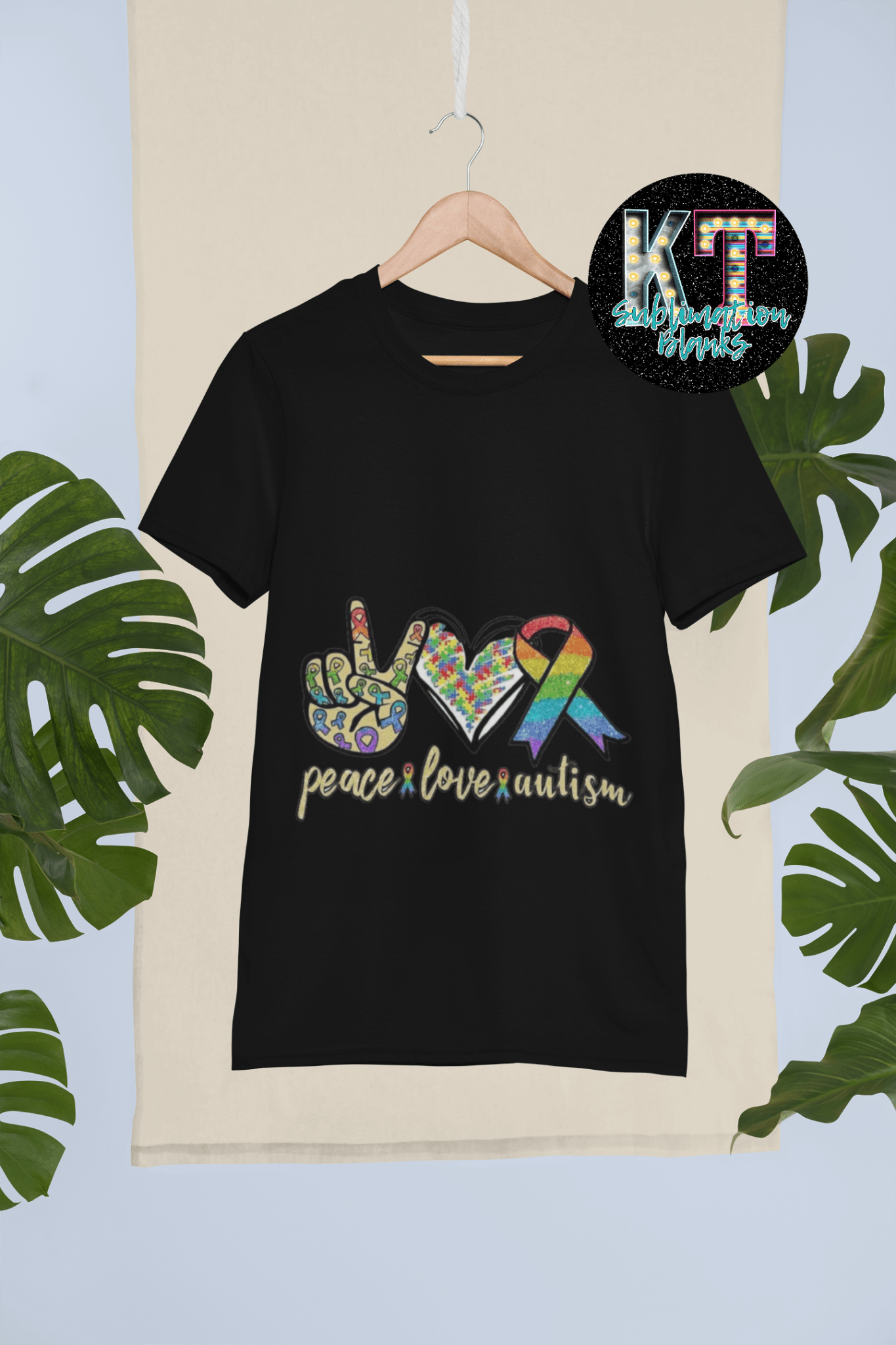 Peace Love Autism DTF, Ready to Press, DTF Transfer Print - KT SUBLIMATION, DTF AND MORE LLC