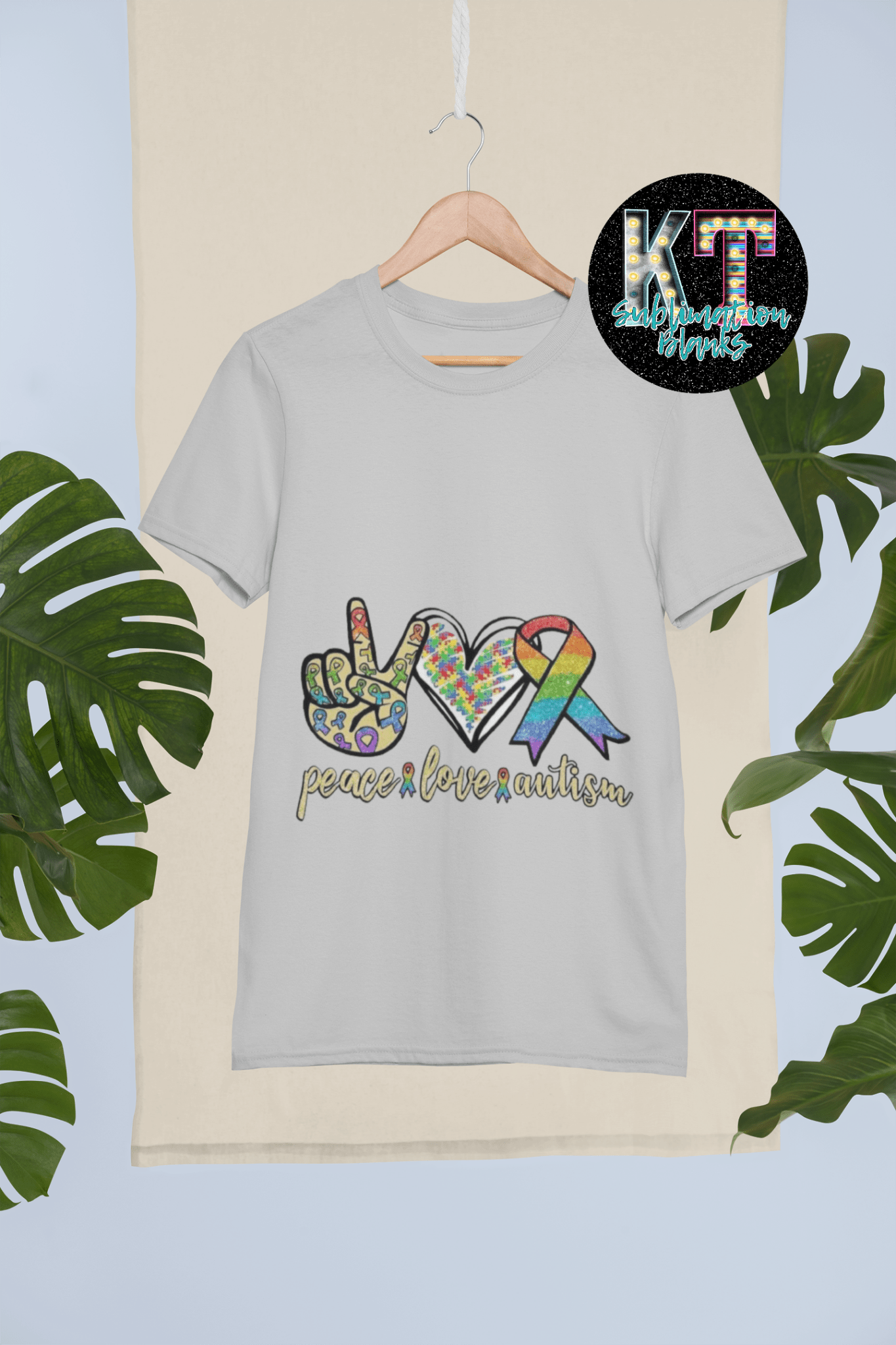 Peace Love Autism DTF, Ready to Press, DTF Transfer Print - KT SUBLIMATION, DTF AND MORE LLC