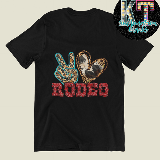 Peace Love Rodeo DTF, Western Direct to film transfer - KT SUBLIMATION, DTF AND MORE LLC