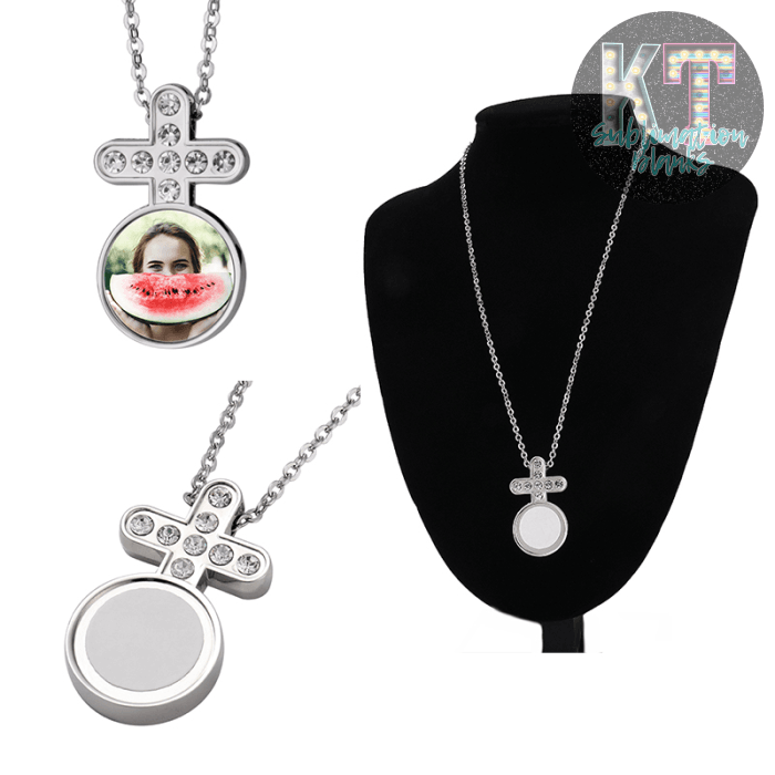 Photo Cross Necklace Diamond Sublimation Necklace, Sublimation Cross Heart Necklace Blanks | Cross Pendant Necklace