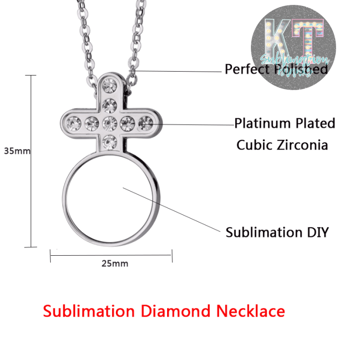 Photo Cross Necklace Diamond Sublimation Necklace, Sublimation Cross Heart Necklace Blanks | Cross Pendant Necklace - KT SUBLIMATION, DTF AND MORE LLC