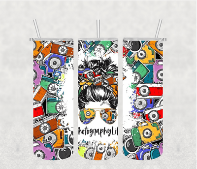 Photographer Life 20oz Tumbler Sublimation Print - KT SUBLIMATION, DTF AND MORE LLC