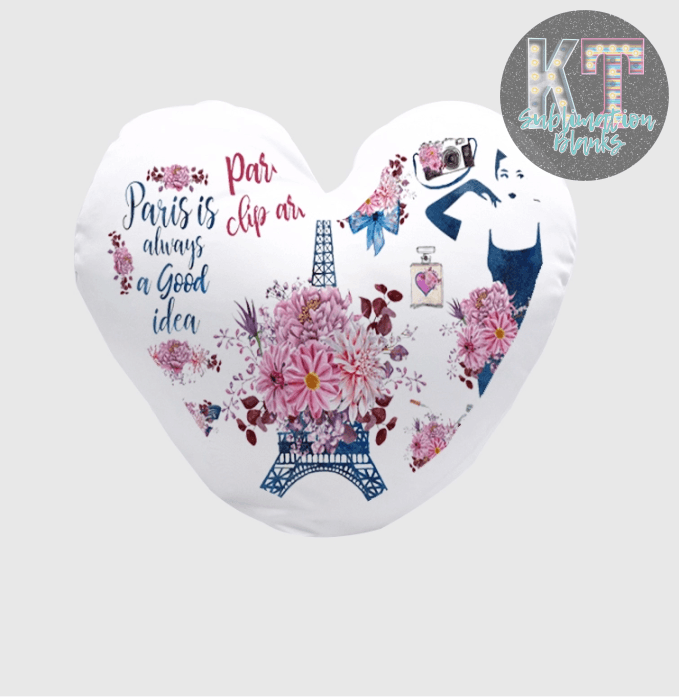 Pillow Case with Picture | Heart Shaped Throw Pillow Cover with Photo and Text | 16x16 Inches | Home Decor for Valentine’s Day - KT SUBLIMATION, DTF AND MORE LLC